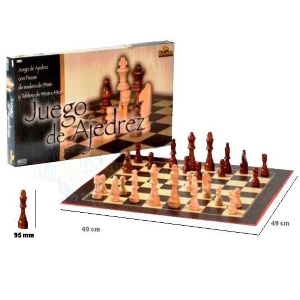 JUEGO AJEDREZ MADERA 95MM...