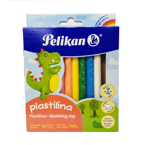 PLASTILINA PELIKAN SURTIDO X10