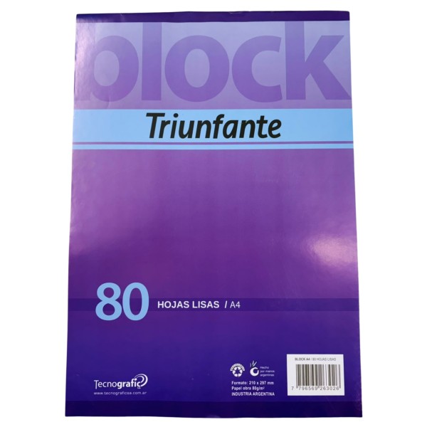 BLOCK TRIUNFANTE A4 PEGADO...