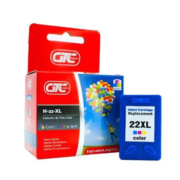 CARTUCHO GTC P/ HP 22XL COLOR