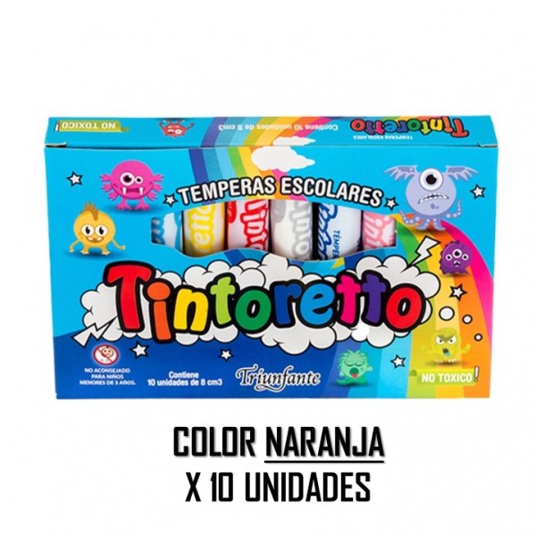 CAJA DE TEMPERAS 8ML X 10...