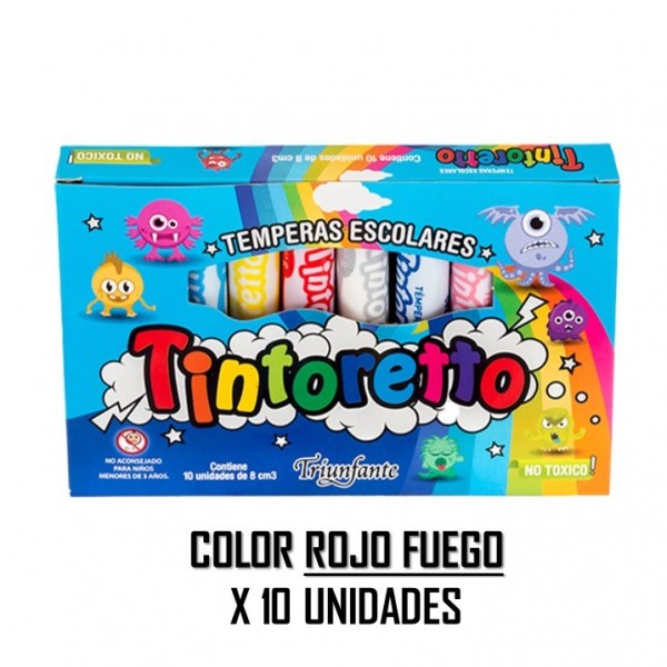 CAJA DE TEMPERAS 8ML X 10...