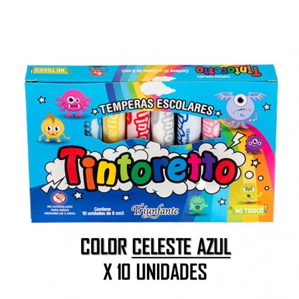 CAJA DE TEMPERAS 8ML X 10...