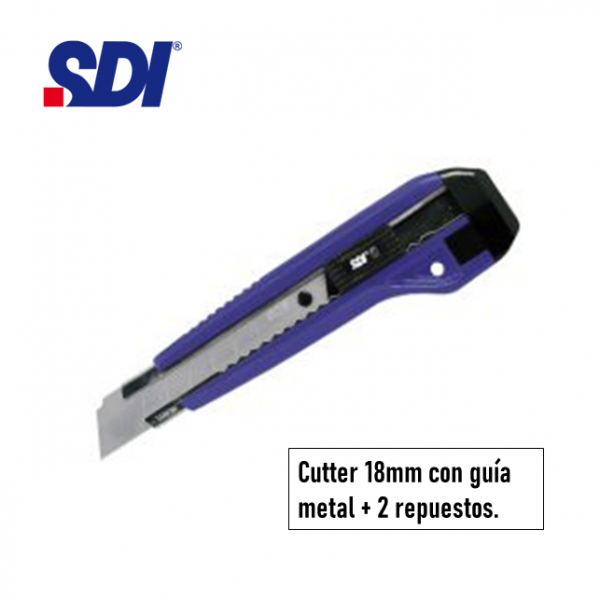 CUTTER 18MM PLASTICO C/GUIA...