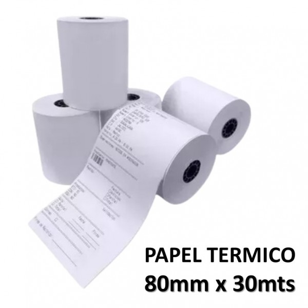 PAPEL TERMICO 80MM X 30MTS...