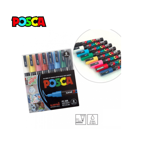 MARCADORES PC-3M POSCA SET X 8