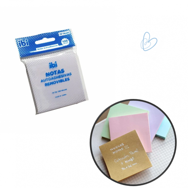 NOTAS ADHESIVAS 76X76 IBI...