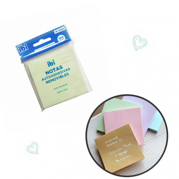 NOTAS ADHESIVAS 76X76 IBI...