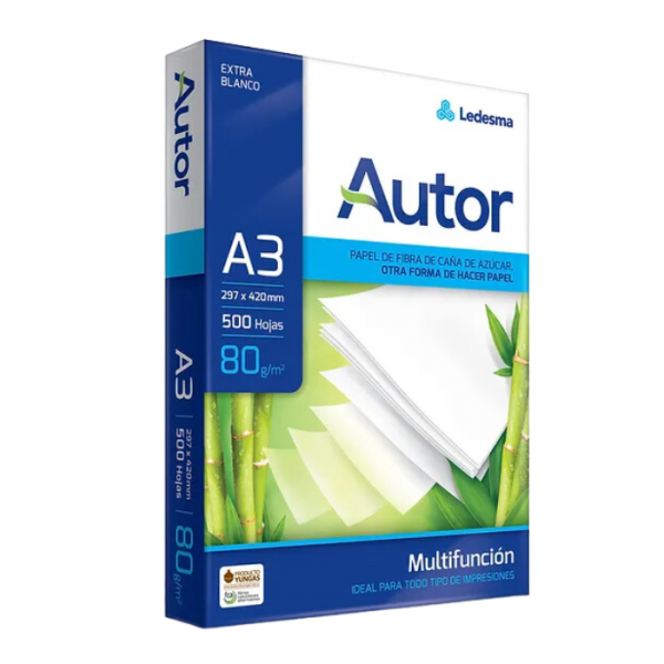 RESMA A3 DE 80GR AUTOR X 500H