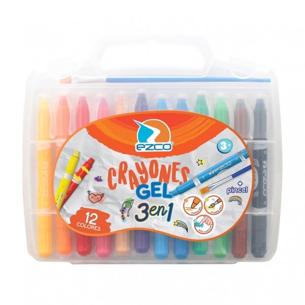 VALIJA DE CRAYONES GEL X 12...