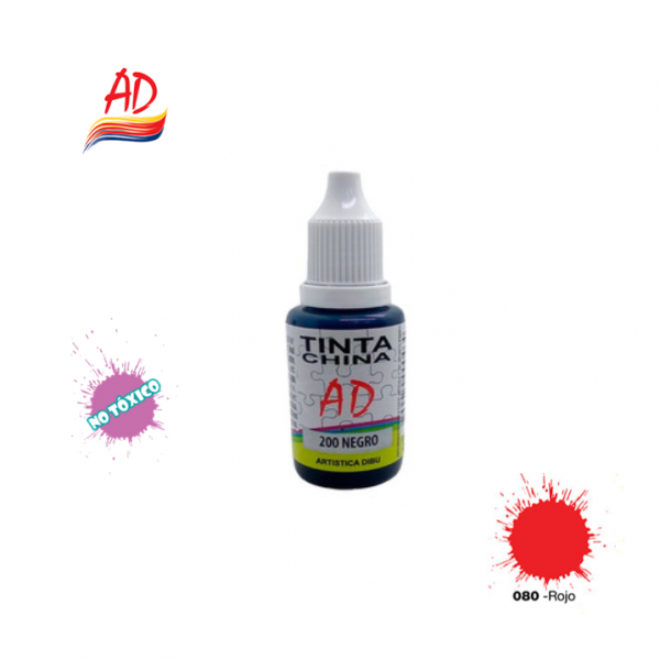 TINTA CHINA 24ML AD - 080 ROJO