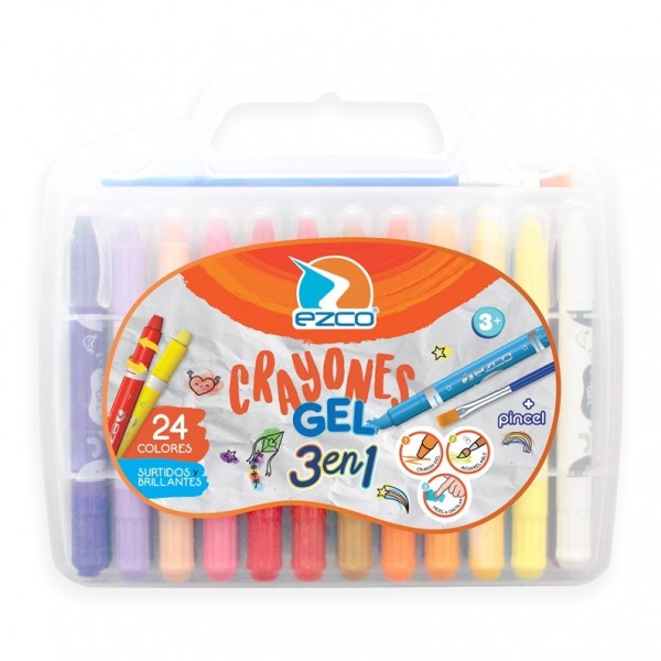 VALIJA DE CRAYONES GEL X 24...