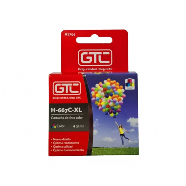 CARTUCHO GTC P/ HP 667XL -...