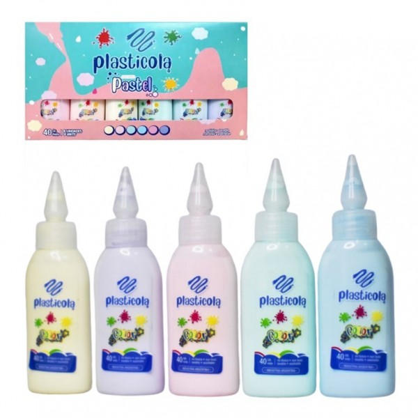 PLASTICOLA PASTEL 40GR CAJA...