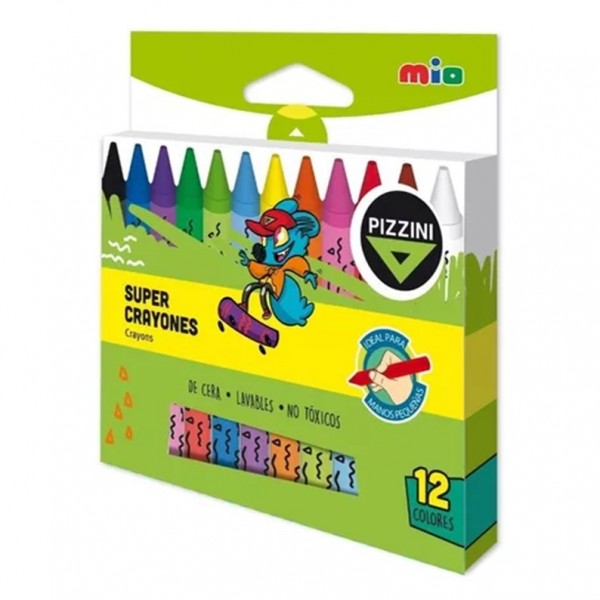 SUPER CRAYONES PIZZINI X 12