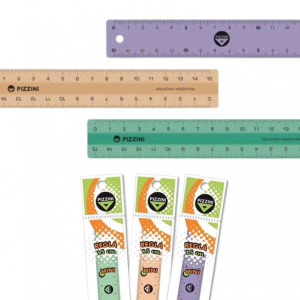 REGLA 15CM PASTEL PIZZINI