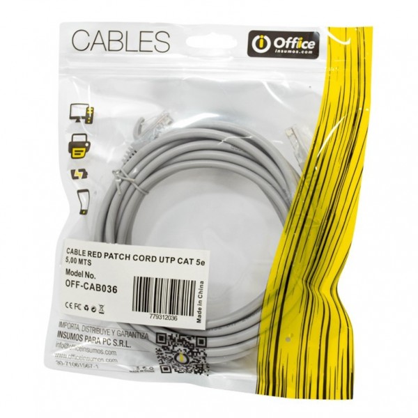 CABLE RED PATCH OFFICE 5MTS...