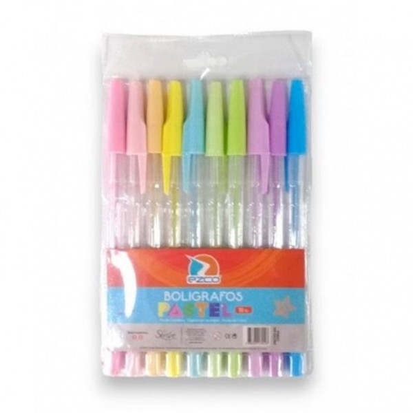 BOLIGRAFOS EZCO PASTEL X 10