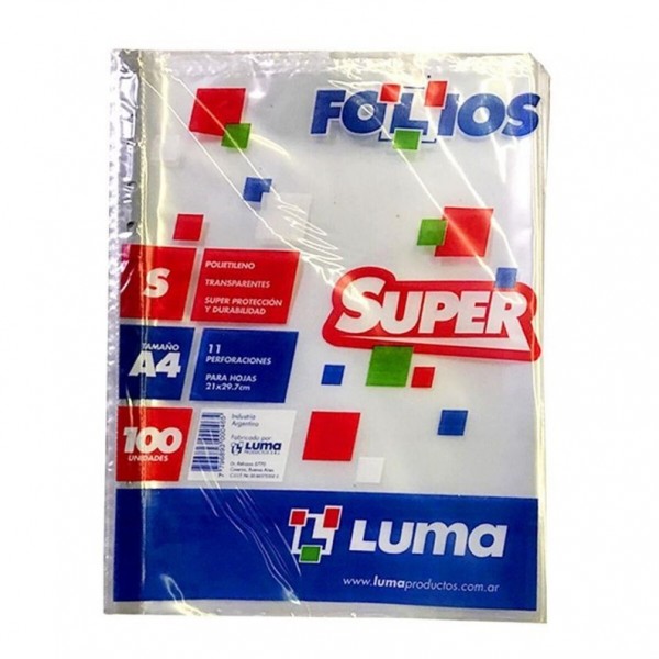 FOLIOS A4 LUMA SUPER...